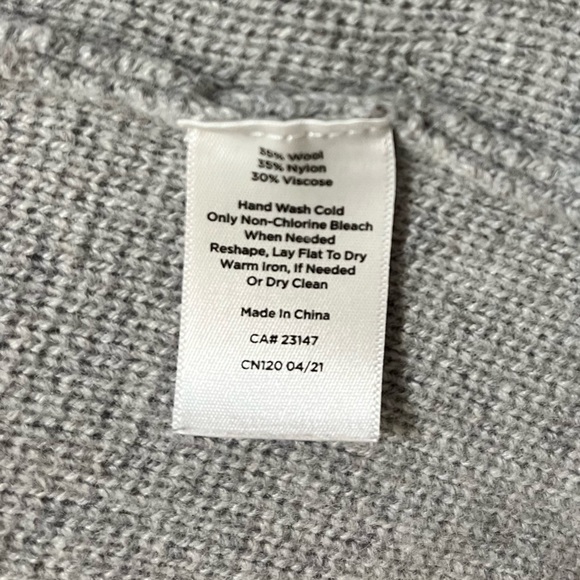 Talbots Gray Open Chunky Cardigan with Pockets Size Large - Picture 3 of 4